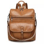 Grand sac à dos en cuir oldschool