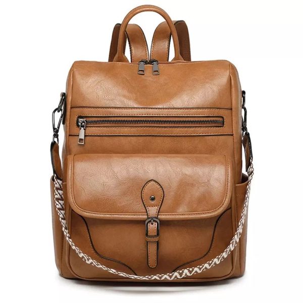 Grand sac à dos en cuir oldschool