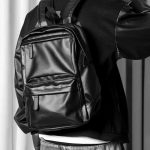 cuir noir sac homme